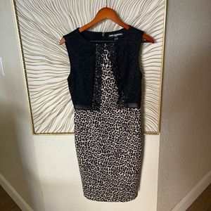 Karl Lagerfeld leopard and lace dress